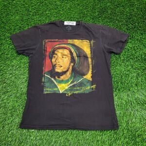 Bob-Marley Reggae Shirt Womens Medium 19x26 Black